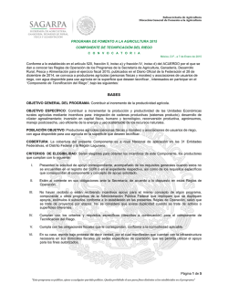 Tecnificaci&oacute;n del Riego - Sagarpa