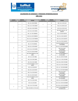 calendario de semanas y periodos epidemiologicos a&ntilde;o 2015