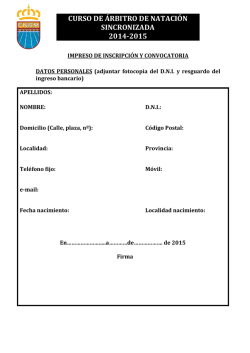 Curso Arbitro Nataci&oacute;n Sincronizada 2015 - Federaci&oacute;n de Nataci&oacute;n