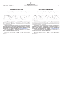 Nou tr&agrave;mit d'informaci&oacute; p&uacute;blica del projecte de pla general.