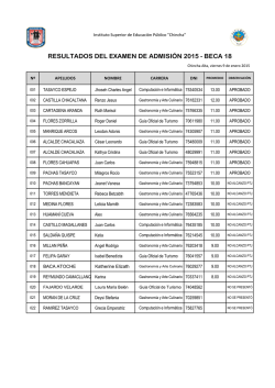 RESULTADO ADMISI&Oacute;N 2015 - BECA18 (ENERO) - Isepch