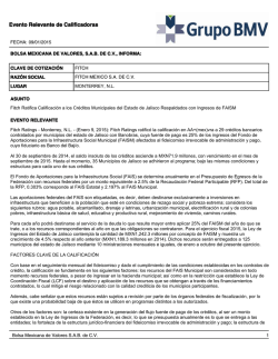 Evento Relevante de Calificadoras - Bolsa Mexicana de Valores