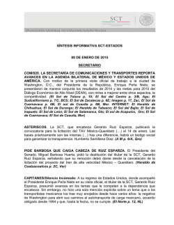 s&iacute;ntesis informativa sct-estados 08 de enero de 2015 secretario com