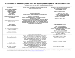 CALENDARIO DE D&Iacute;AS FESTIVOS DEL 2014 DEL - CME Group