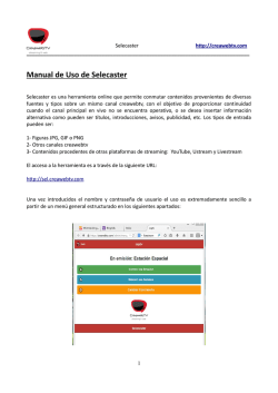 Manual de Uso de Selecaster - CreawebTV
