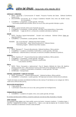LISTA DE &Uacute;TILES - Segundo A&ntilde;o Medio 2015 - campvs.cl