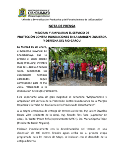 nota de prensa - municipalidad provincial de chanchamayo