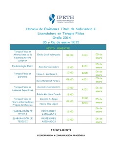 Horario de Ex&aacute;menes T&iacute;tulo de Suficiencia I Licenciatura en - ipeth
