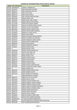 padron de contribuyentes aptos para el sorteo - Carabayllo