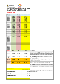 produccion diaria de petroleo neto de campo a nivel nacional
