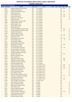 Inscritos - Federaci&oacute;n de Atletismo de Madrid