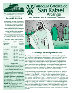 Enero 18 de 2015 2&ordm; Domingo del Tiempo Ordinario