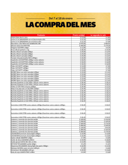 Producto Precio unidad La segunda te sale