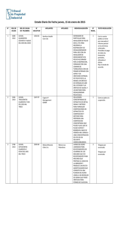 Estado Diario De Fecha jueves, 15 de enero de 2015