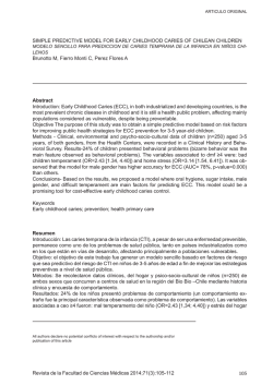 SIMPLE PREDICTIVE MODEL FOR EARLY CHILDHOOD CARIES