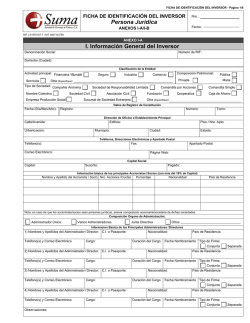 Ficha de Registro del Cliente Persona Jur&iacute;dica