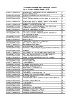 DG COMM multiannual grant programme 2012