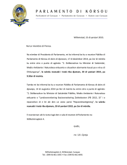 Willemstad, 15 di yan&uuml;ari 2015. Na tur miembro di