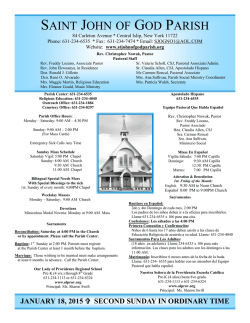 Weekly Bulletin - St. John of God Parish