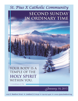 Weekly Bulletin - St. Pius X Catholic Community