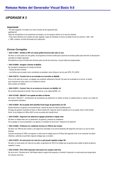 Release Notes del Generador Visual Basic 9.0