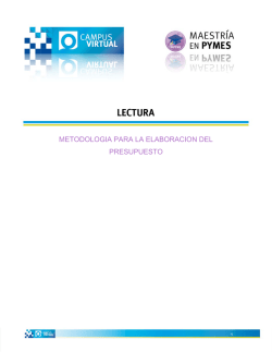 Metodolog&iacute;a para elaborar un presupuesto