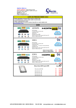 LISTA DE PRECIOS ENERO 2015