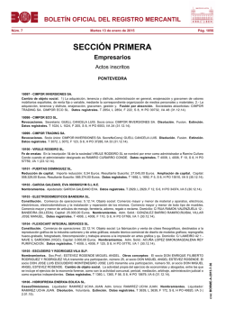 Actos de PONTEVEDRA del BORME n&uacute;m. 7 de 2015