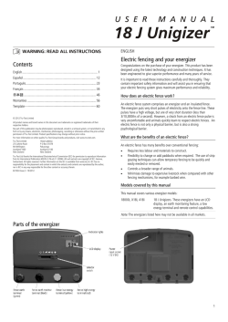 18J Unigizer&trade; User Manual