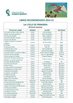 LIBROS RECOMENDADOS 2014-15 1er CICLO DE PRIMARIA