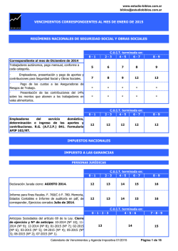 Descargue aqu&iacute; el Calendario Impositivo Enero 2015