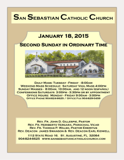 January 18, 2015 San Sebastian Catholic Church