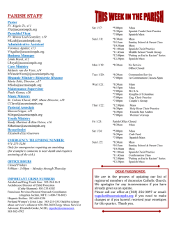 PARISH STAFF - Ascension Catholic Church