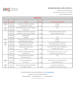 DIVISI&Oacute;N DE EDUCACI&Oacute;N CONTINUA ENERO 2015