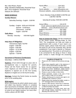Parish Weekly Bulletin
