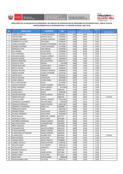 resultados de la evaluaci&oacute;n de expedientes del proceso