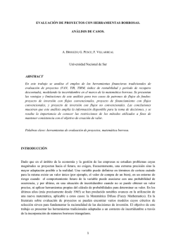 evaluacion de proyectos con herramientas borrosas. analisis de