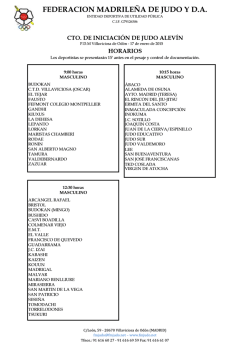 horarios - Federaci&oacute;n Madrile&ntilde;a de Judo