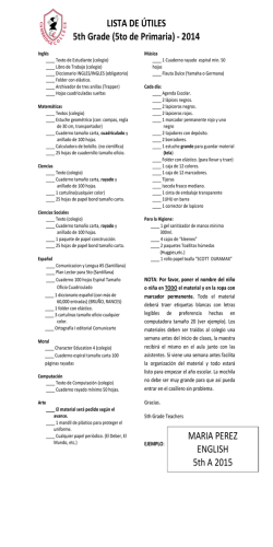 LISTA DE &Uacute;TILES 5th Grade (5to de Primaria)