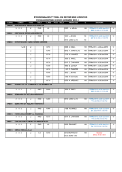 programa doctoral en recursos hidricos programaci&oacute;n de cursos