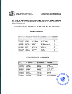 Relaci&oacute;n de Opositores calificados como aptos en el