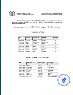Relaci&oacute;n de Opositores calificados como aptos en el