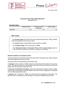 &Iacute;ndice general - Instituto Nacional de Estad&iacute;stica
