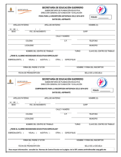 FORMATO DE PREINSCRIPCIONES 2014-2015