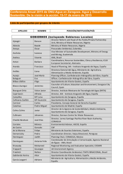 Lista de participantes por grupos de inter&eacute;s