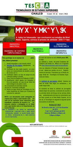 M&aacute;s informaci&oacute;n... - Tecnol&oacute;gico de Estudios Superiores de Chalco