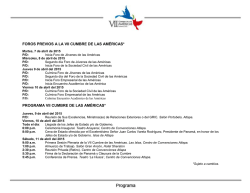 Programa - VII Cumbre de las Am&eacute;ricas