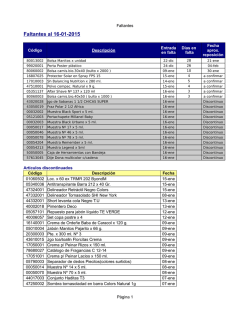 Faltantes al 15-01-2015
