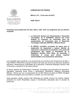 COMUNICADO DE PRENSA M&eacute;xico, D.F., 13 de enero