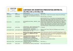 LISTADO DE EVENTOS PREVISTOS ENTRE EL 14/01/2015 y 21